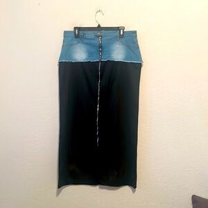 SNAZZIN Cute Jean Skirt BLACK Zip Front XXL